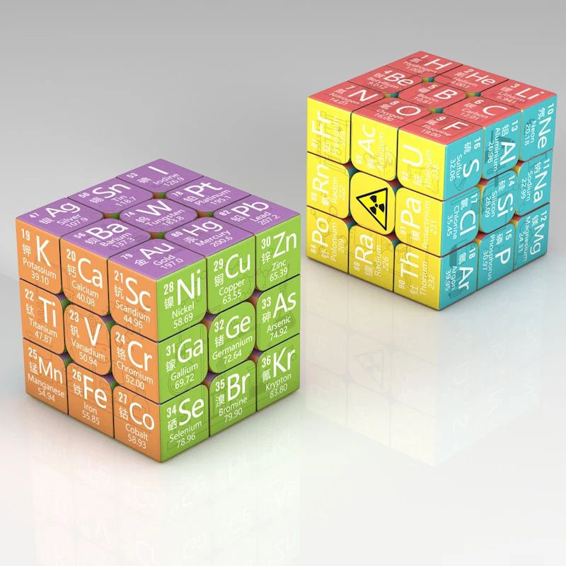 3x3x3 Magic Puzzle Cube Math Chemistry Element Physical Kids Puzzle Cube with Base Magico Cubo Children's Gifts Educational Toys