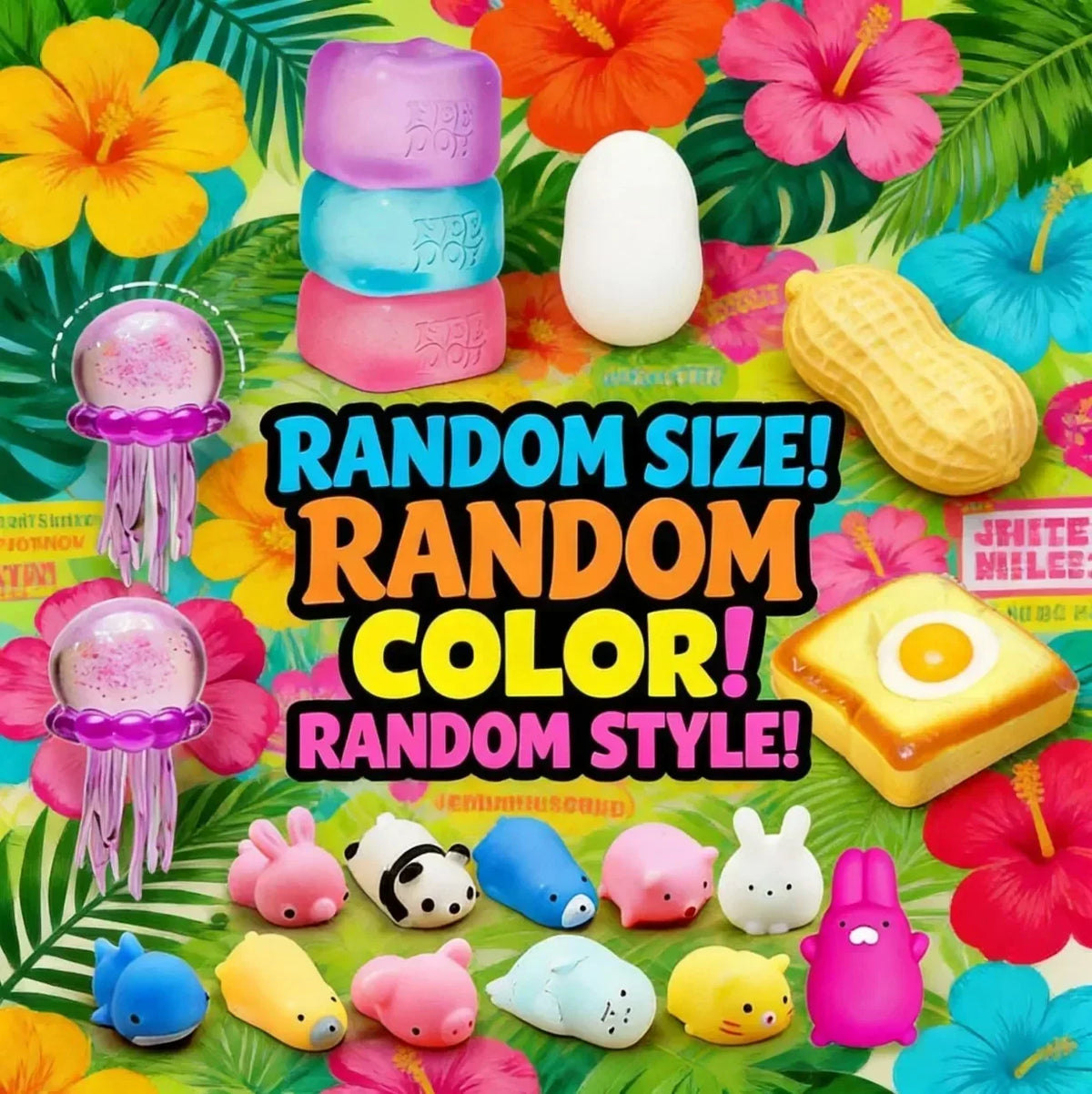 100+ Mystery Fidget Toy Blind Box ,Simulated Food,Antistress Foot Squishy Toy, Squeeze Toy, Mochi Squishy, Stress Reliever Toys
