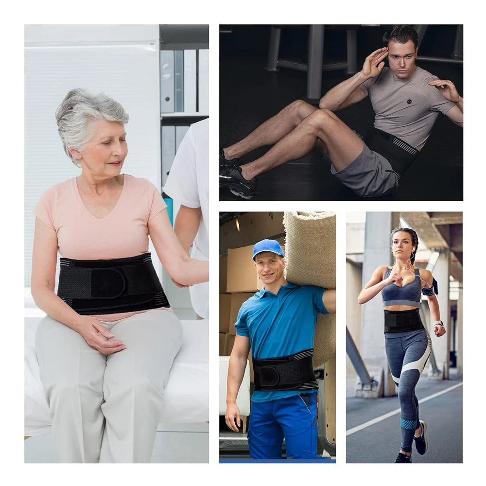 Adjustable Compression Back Support Waist Belt, Breathable Lumbar Brace for Sedentary Office, Handling Labor & Strength Training