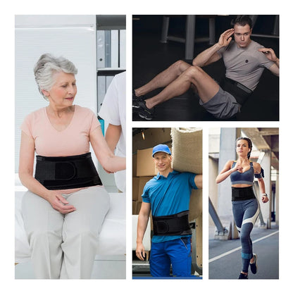 Adjustable Compression Back Support Waist Belt, Breathable Lumbar Brace for Sedentary Office, Handling Labor & Strength Training