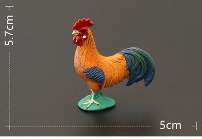 Solid simulation animal model domestic chicken rooster hen chick ornaments home decoration crafts