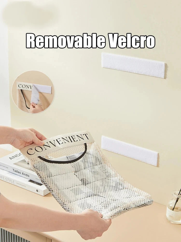 Hanging Storage Mesh Bags Kitchen Garbage Bag Storage Tools Wall-mounted Large-capacity Storage Bag Packaging Plastic Bag 1pc