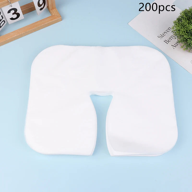 100/200Pcs SPA Face Massage Pad Beauty Salon Massage Headrest Pad Disposable Cotton Pillow Towel Cover Face Skin Care Tool