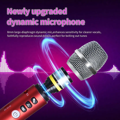 20W/Pc Bluetooth Speaker 1Pc of TWS Portable Karaoke Microphone For Kids & Adults Gift Wireless 10H Battery Handheld AUX Mic