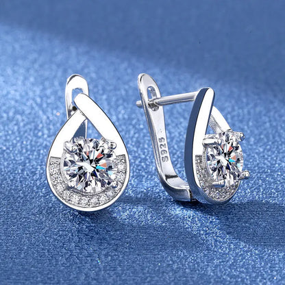 925 Sterling Silver Earrings Jewelry High Quality Retro Simple Pattern Purple White Zircon Earrings Hot Sale