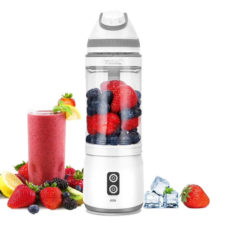 Portable Juicer Blender 700ML USB Rechargeable 6000mAh ice crusher Fresh juice Fruit Milkshake Smoothie for kitchen Outdoor