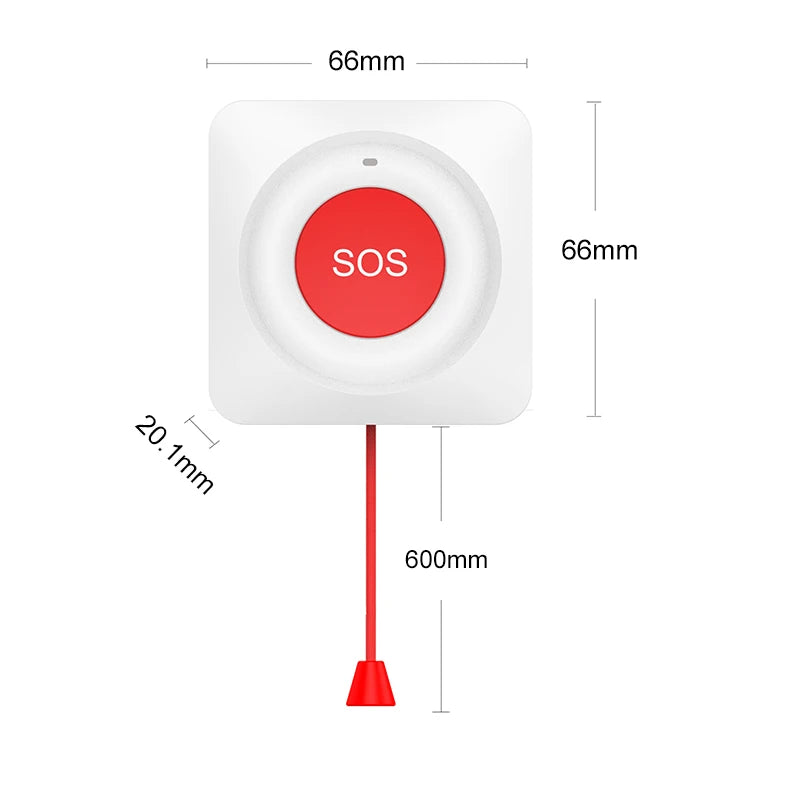 Smart Tuya WiFi/Zigbee Emergency SOS Button Wireless Call Button for Elderly and Patients Safety Alert System for Quick Help