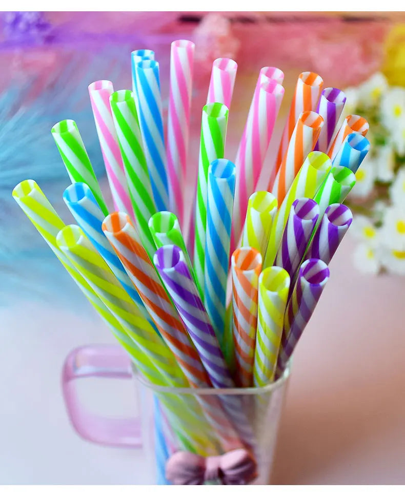 30-Pack of Two-Tone Twisted Straws, Reusable—A Must-Have for Parties, Bars, and Birthday Celebrations
