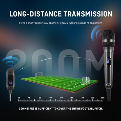 SKM9000 Professional 2 Channel Wireless Super 2.4G Karaoke Handheld Microphone for Teaching Wedding Party Show Meeting Speech