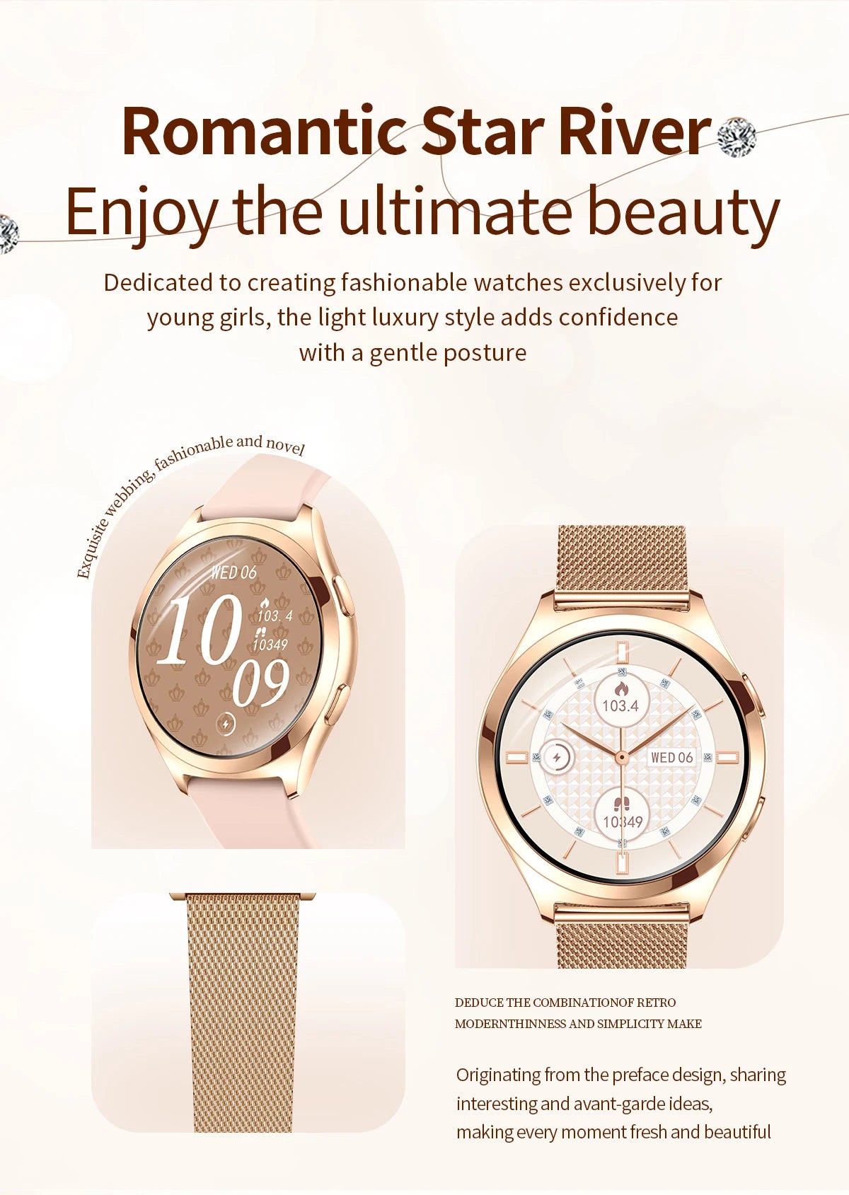 LIGE Luxury Smart Watch For Woman 1.27" Bluetooth Call Custom Dial Women's Bracelet Sports Health Monitor Smartwatch Ladies Gift