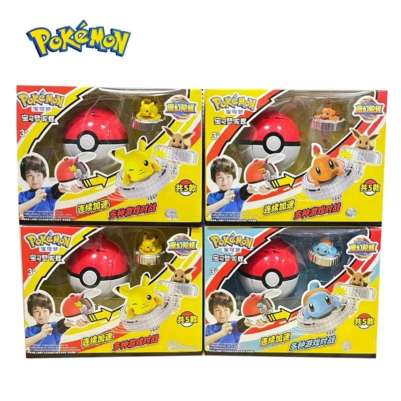 Elf Pokemon Spinning Top Ball Battle Gyro Arena Pikachu Charmander Squirtle Mew Eevee Monsters Action Figure Toy Children Gift
