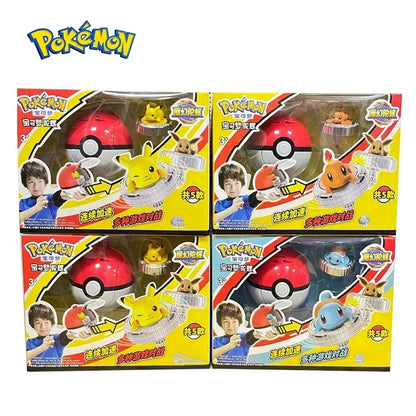 Elf Pokemon Spinning Top Ball Battle Gyro Arena Pikachu Charmander Squirtle Mew Eevee Monsters Action Figure Toy Children Gift