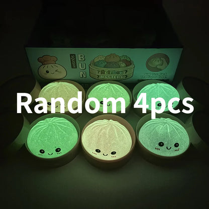 New Luminous Dumplings Squishy Expression Bun Toys Colorful Slow Rebound Simulation Stress Relief Bun Squeeze Toys