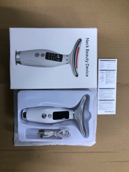  Home Use LED Face Neck Massager 7 Colors Light Therapy 7 Modes 3 Levels Vibration Face Lifting Anti Wrinkle Beauty Instrument