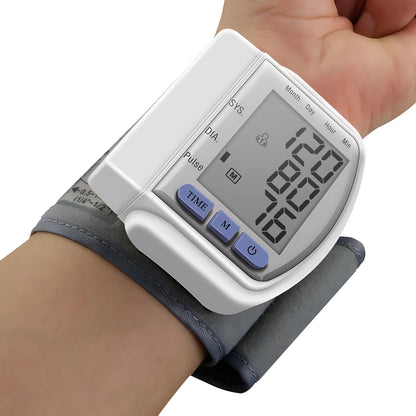 Wrist Blood Pressure Monitor Pulsometer Automatic Digital Tonometer Pulse Heart Rate Sphygmomanometer Use Battery