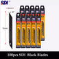 SDI 9mm Anti-Shaking Utility Knife 30-Degree Angle Sharp Black Steel Blades Box Cutter Auto Lock Professional Craft DIY Opener