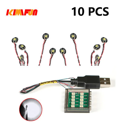 10PCS 0.8mm Pin RGB LED For LEGO Building Blocks USB Lamp DIY Street Light City Electric Decorate 1X1 Brick Compatible All Brand