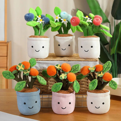 Green Plant Potted Plants Lily Flowers Strawberries Lotus Flowers Persimmons Morning Glory Ornament Soft Birthday Gifts Decor