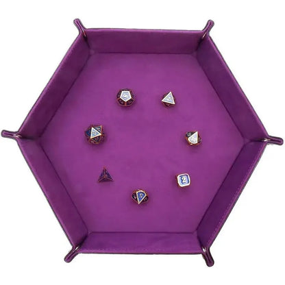1pc Hexagonal Dice Tray and Miscellaneous Storage Box Board Game Dice Tray Accessories Leather Dice Tower