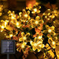 Outdoor Solar Led String Lights Cherry Flowers  Light Strings 8 Lighting Modes Solar Lamp for Camping Wedding Christmas Decor