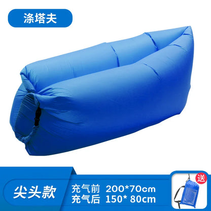 Pillow style inflatable sofa, outdoor portable lazy air sofa, foldable inflatable bed, sleeping bag
