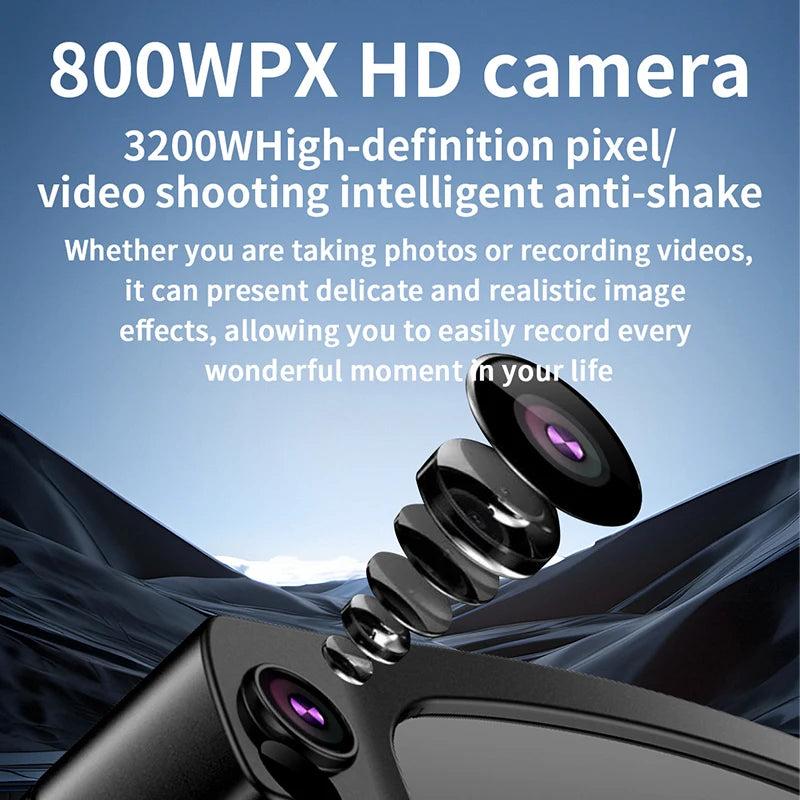 Okulary AI Smart Camera HD Tłumaczenie w Czasie Rzeczywistym Bezprzewodowe Bluetooth Połączenia Dotykowe Sportowe dla Mężczyzn Muzyczne Okulary z Tłumaczem Języka