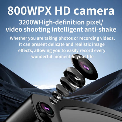 Okulary AI Smart Camera HD Tłumaczenie w Czasie Rzeczywistym Bezprzewodowe Bluetooth Połączenia Dotykowe Sportowe dla Mężczyzn Muzyczne Okulary z Tłumaczem Języka
