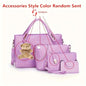 4pcs Geometric Pattern Tote Bag, Fashion Handbag Chian Crossbody Bag, Clutch Bag and Card Holder Purses and Handbags Hand Bag