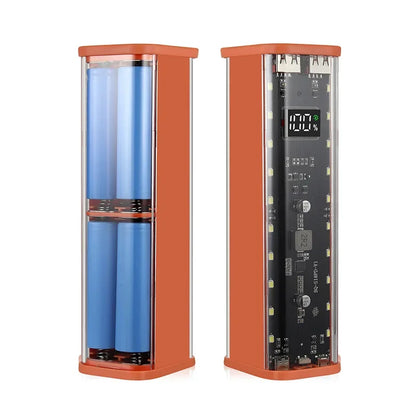 8*18650 Power Bank Case 22.5W Fast Charging USB C Battery Storage Box Transparent DIY Shell for iPhone Xiaomi Samsung