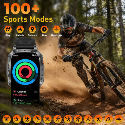 LIGE 2026 Military Grade 1400mAh Battery Smart Watch Men 2.01" HD Screen IP68 Waterproof Sport Fitness Bluetooth Call Smartwatch