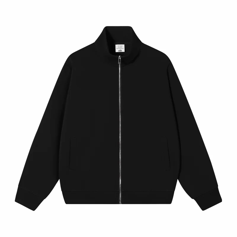 Custom Logo Jacket Unisex Zip Up Stand Collar Sweatshirt Personalized Printing Embroidery Casual Workwear Jacket for Men Women