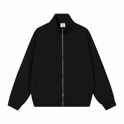 Custom Logo Jacket Unisex Zip Up Stand Collar Sweatshirt Personalized Printing Embroidery Casual Workwear Jacket for Men Women