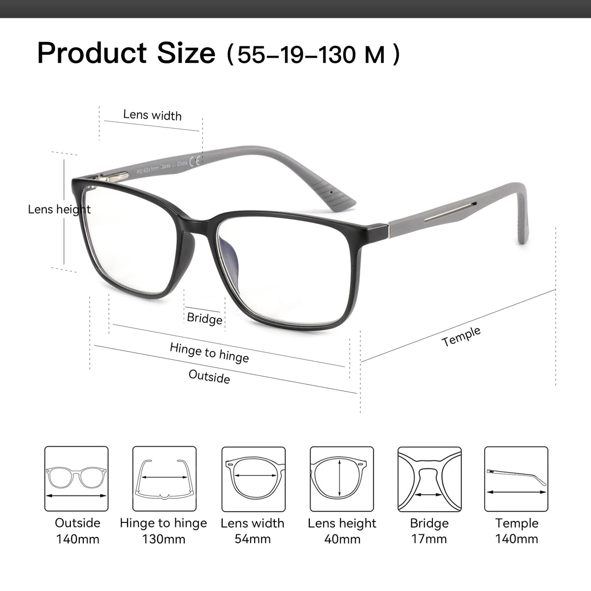 ZENOTTIC Fashion Square Anti Blue Light Blocking Reading Glasses Men Sport Readers Eyewear Unisex Anti Glare Computer Eyeglasses
