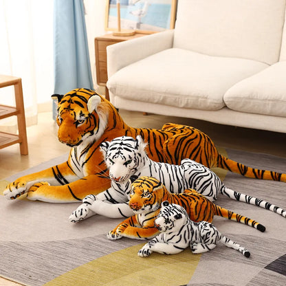50/75cm Lifelike Tiger Plush Toys Soft Wild Animals Simulation White Brown Tiger Doll Children Kids Birthday Gift
