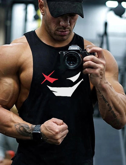 Sports Vest Mens Loose Summer Trendy Fitness Sleeveless Bottom Shirt Retro Oversized Round Neck Short Sleeve T Shirt 2Xs-6Xl