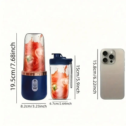 Juicer Cup + Portable Outdoor Cup, Dual Cups, Detachable, Easy To Clean, For Making Fine Juice, Fruit Blender, Beverage Maker, Suitable For Home, Outdoor Travel, Office, USB Charging, Portable Blender, Juice Mixer - Perfect G