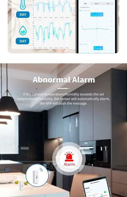 Tuya Zigbee Temperature And Humidity Sensor Indoor Thermometer For Home Work With Alexa Google Home Assistant zigbee gateway