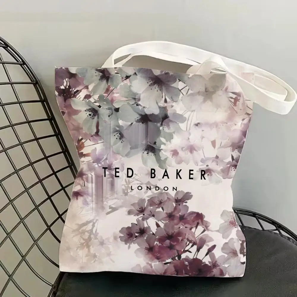 Fashion T-TED B-BAKERs Storage Bags Canvas Double-Sided Print Fashion Shoulder Tote Shopping Bag Gift Eco Handbags