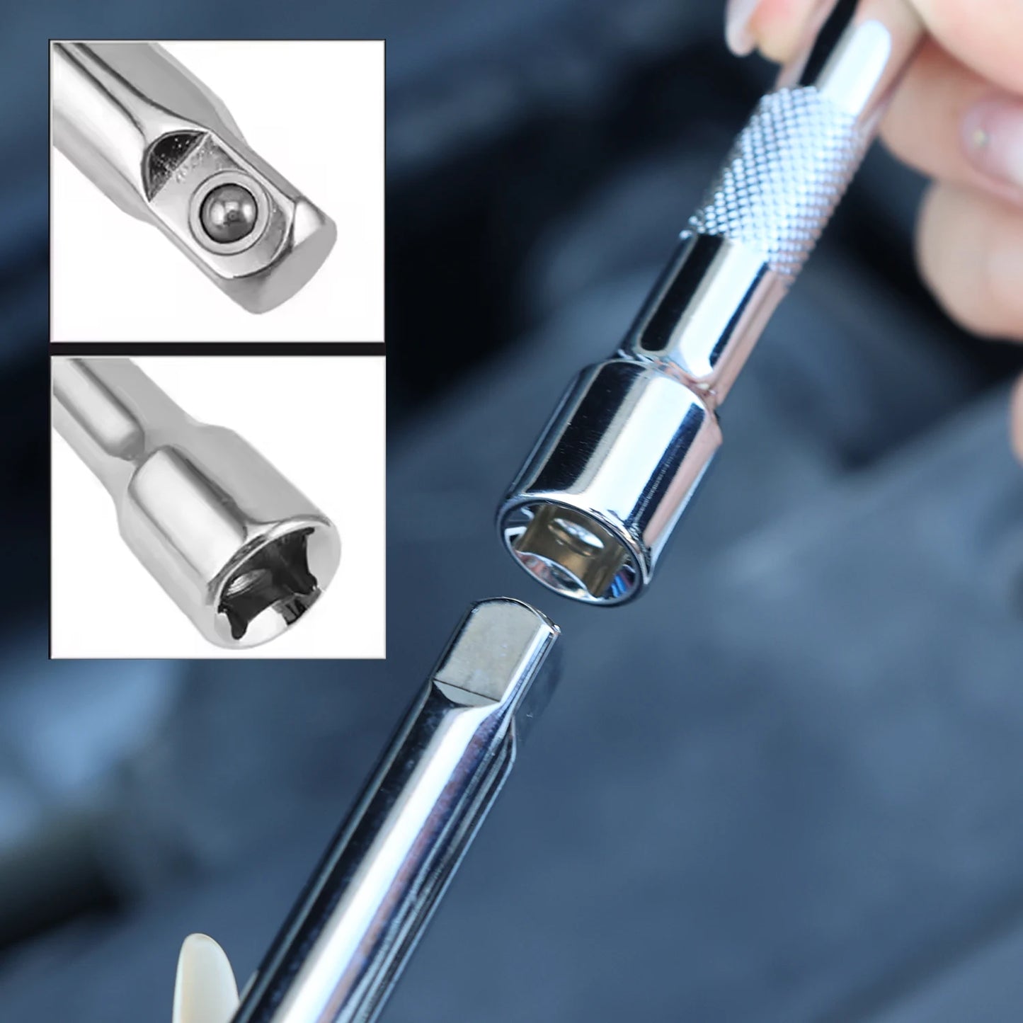 3/8 1/4 Socket Extension Rod Anti-fall Drive Ratchet Socket Extension Bar Hand Tool Long Shaft Improved Extender Adjustment Tool