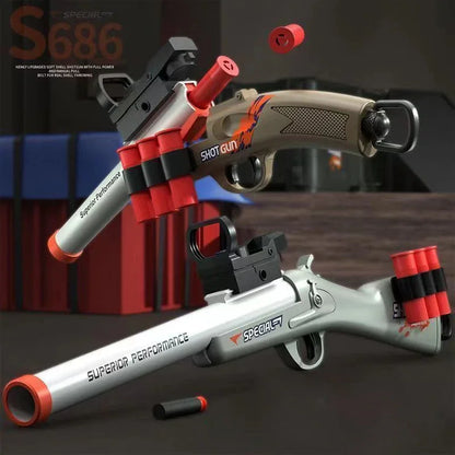 Mini S686 Rifle Shell Ejection Toy Gun Soft Bullet Manually Loaded Outdoor Sports CS Shooting Game for Adult Boys Gift