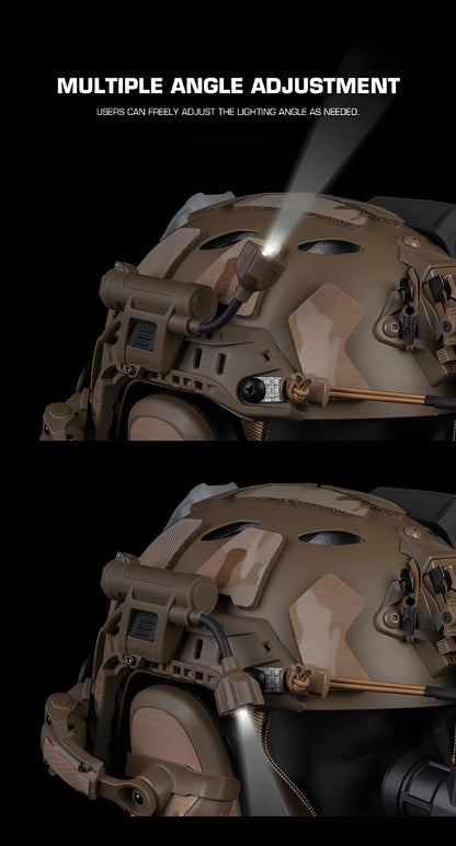 MPLS CHARGE 4.0 Tactics Helmet Light Multi-Mode LED Headlamp with Red/Green/Blue/White/IR Compatible OPS-CORE ARC Rail