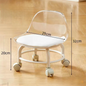 New Transparent Small Stool Universal Wheel Simple Low Chair Multifunctional Noiseless Backrest Seat Household