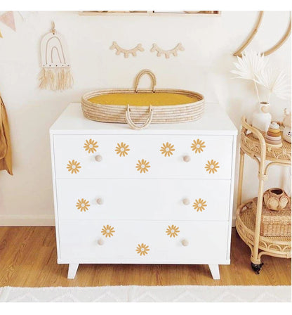 Yellow Daisy Wall Stickers for Kids Rooms Living Room Removable Baby Nursery Wall Paper Home Decoration Girls Room Interior