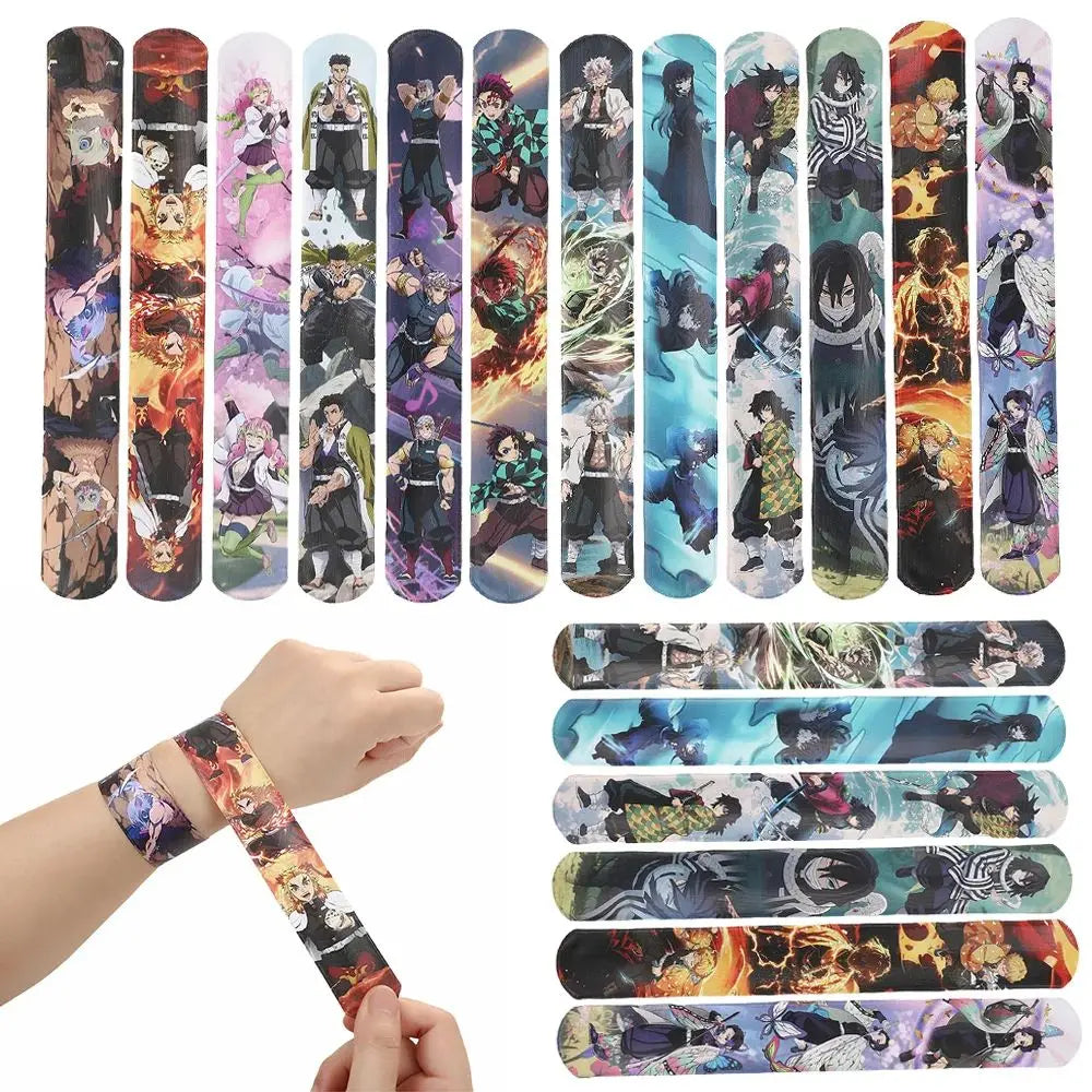 Anime Demon Birthday Theme Gifts Bags Keychain tattoo sticker Demon Slayer Candy Bags Packaging Giveaway Party Favors Gifts Supp