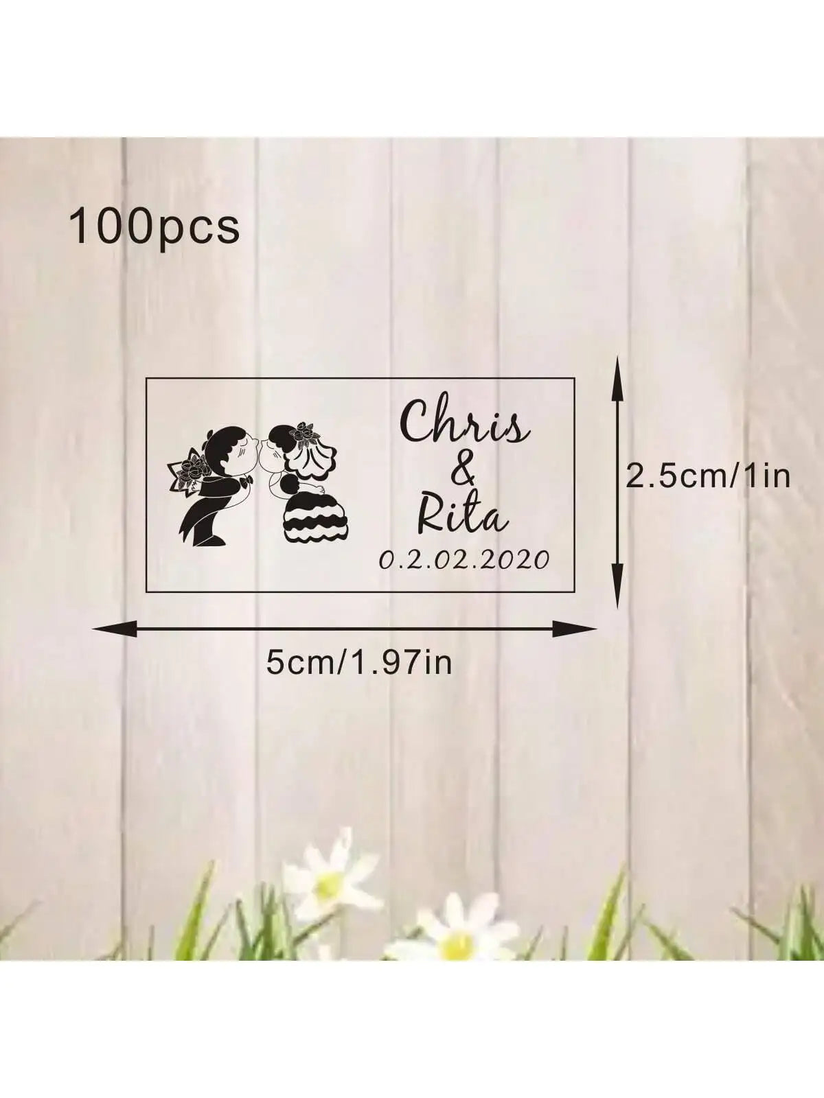 100 Wedding Bubble Tags Bubble Stick Transparent Tags, Wedding Stickers, Transparent Tags, Custom Names and Dates