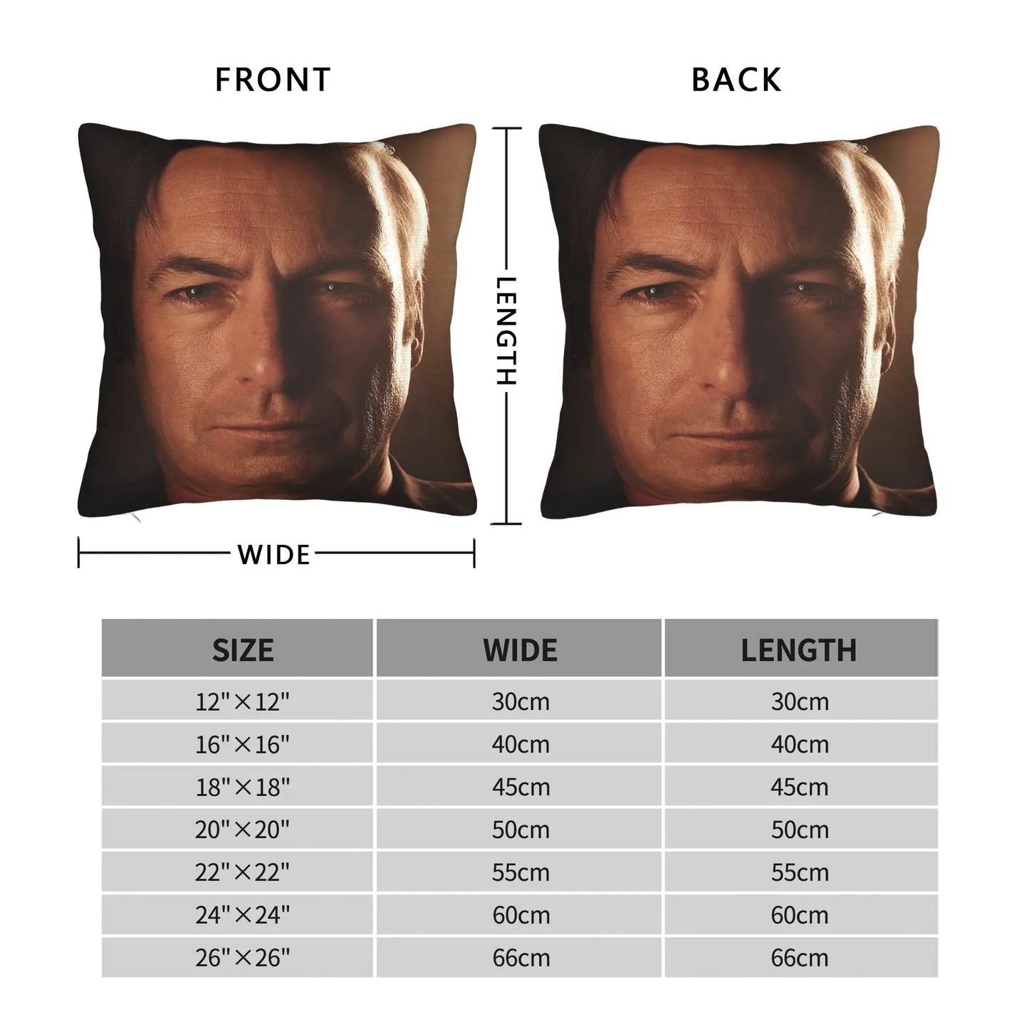 Saul Goodman Actor Square Pillow Case Breaking Bad Cushion Covers Customized Zippered Decorative Pillowcase for Sofa 40*40cm