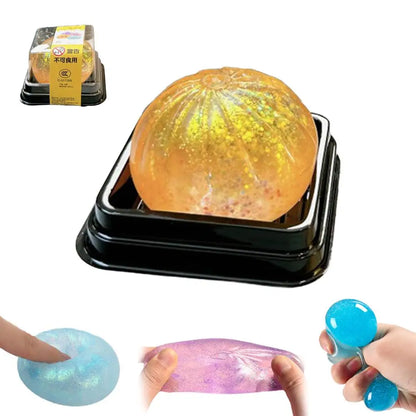 Simulation Flash Dumpling Pressure Ball Slow Rebound Soft Pinch Decompression Squishy Stress Relief Balls with Steamer