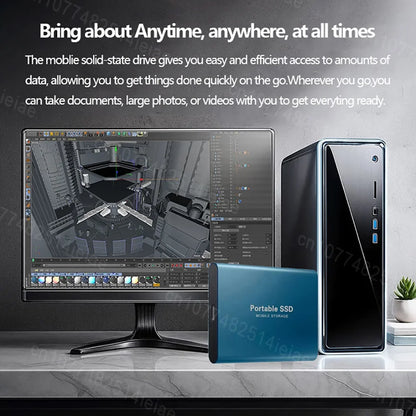 Large Capacity External SSD 2TB/4TB/128TB Type-C USB3.2 Portable Solid Disk Fast Transfer for Mac Desktop PC