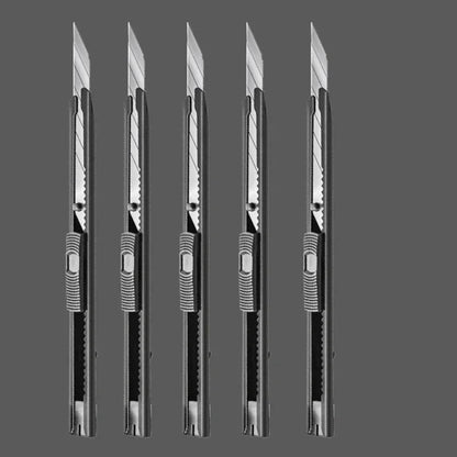 Deli Retractable Office Use Utility Knife High Carton Steel 9mm 30 Degree Blade Box Cutter Self-Locking Design Cutting Knives