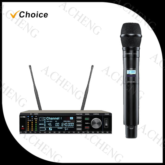 A.CHENG AD4G K9 Professional Wireless Microphone UH Long-Distance Reception, Excellent Performance and Excellent Quality